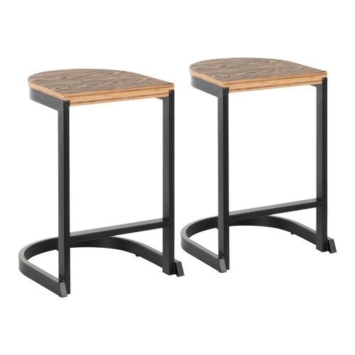 Industrial Demi 24" Fixed-height Counter Stool - Set Of 2
